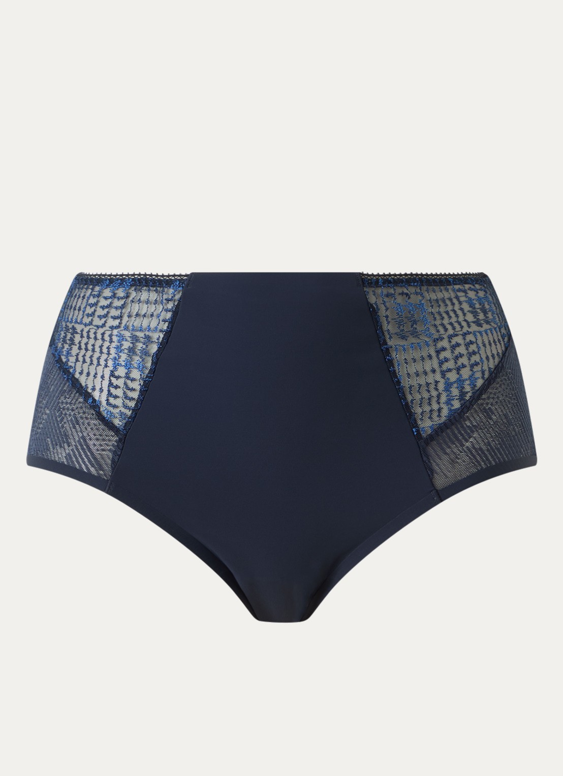 Chantelle Intrigue high waisted hipster met borduring - voorkant 3 donkerblauw