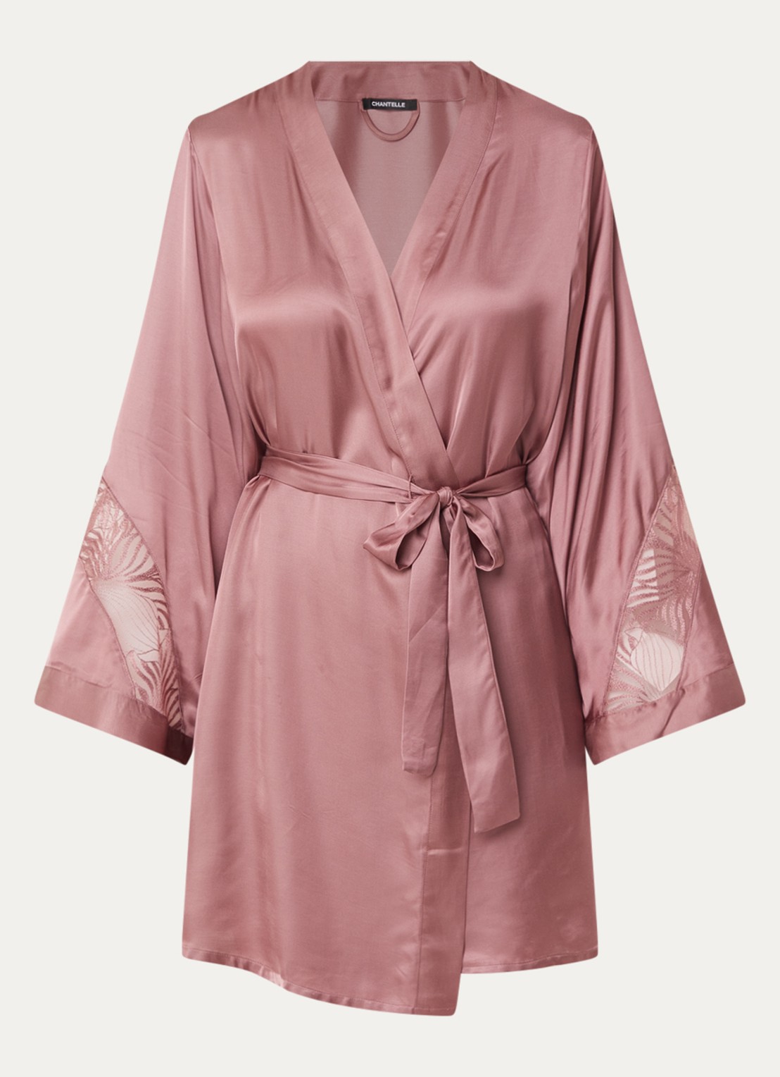 Chantelle Kimono met kant - voorkant 2 roze