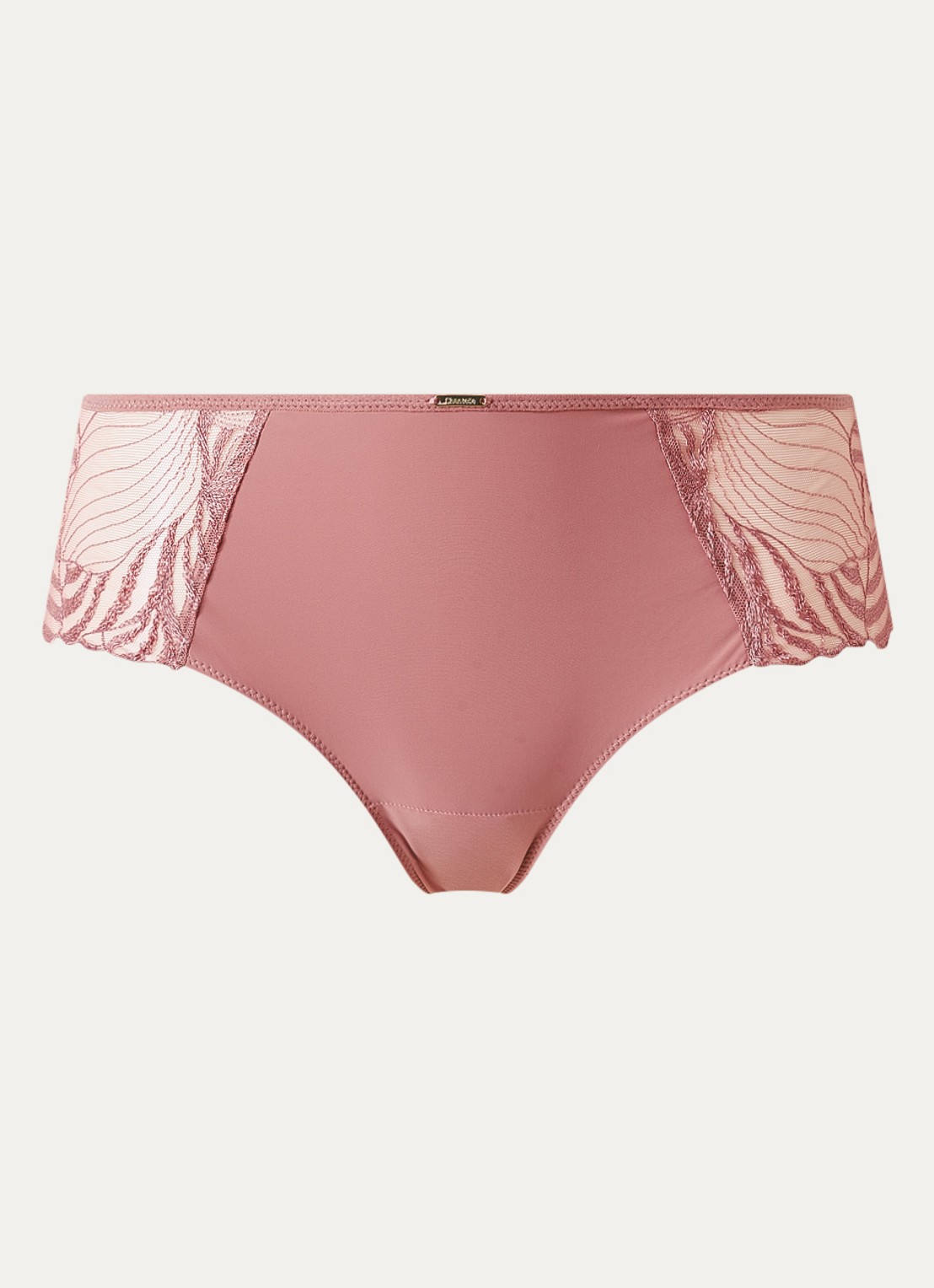 Chantelle Legend shorty van mesh met borduring - voorkant roze