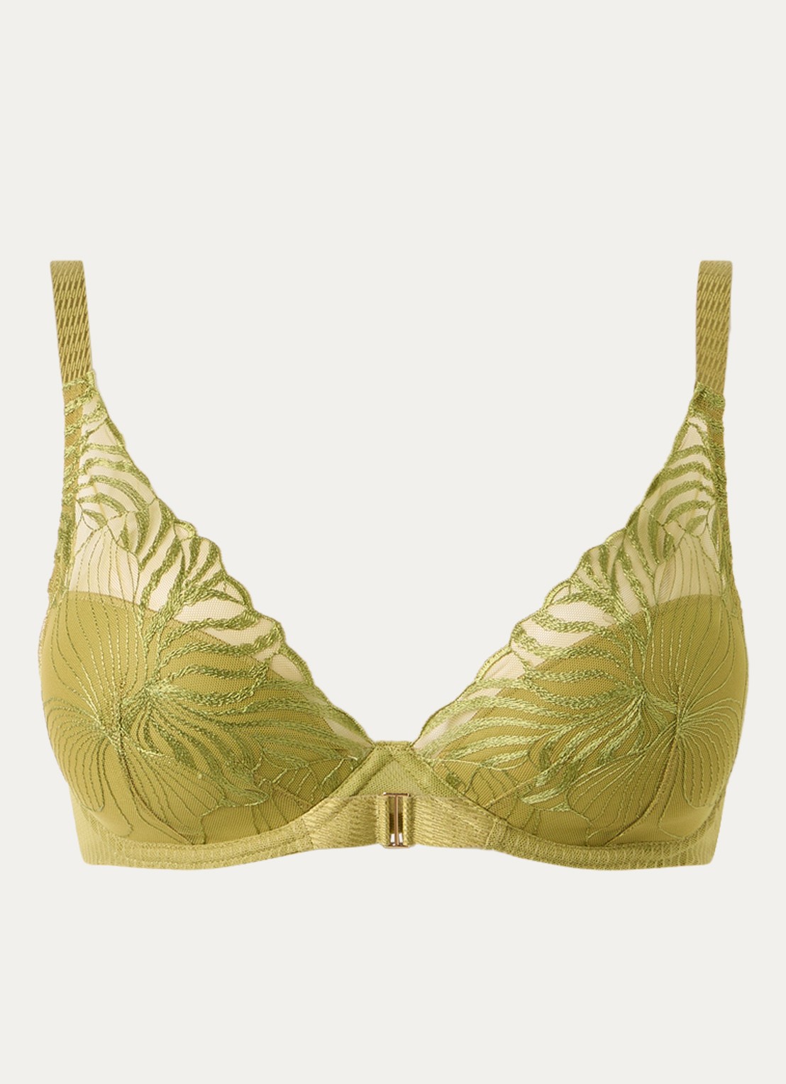 Chantelle Legend voorgevormde beugel bh met overlay van mesh - voorkant groen