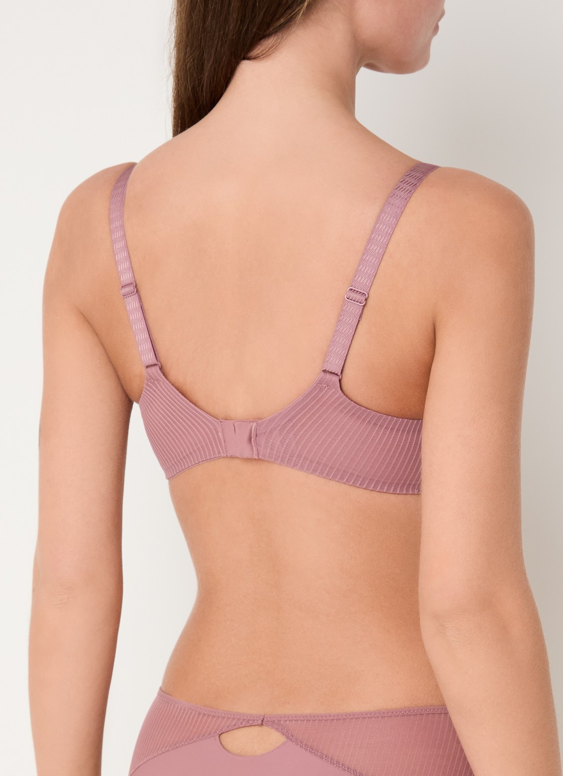 Chantelle Legend voorgevormde beugel bh met overlay van mesh - achterkant oudroze