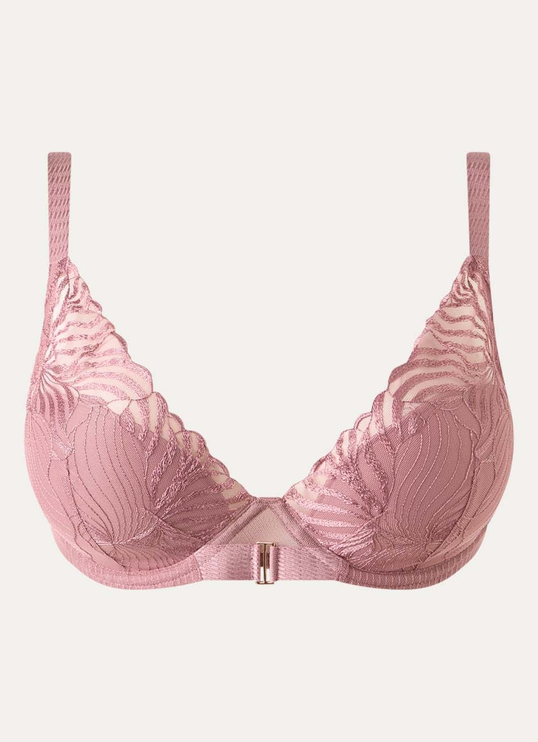 Chantelle Legend voorgevormde beugel bh met overlay van mesh - voorkant 2 oudroze