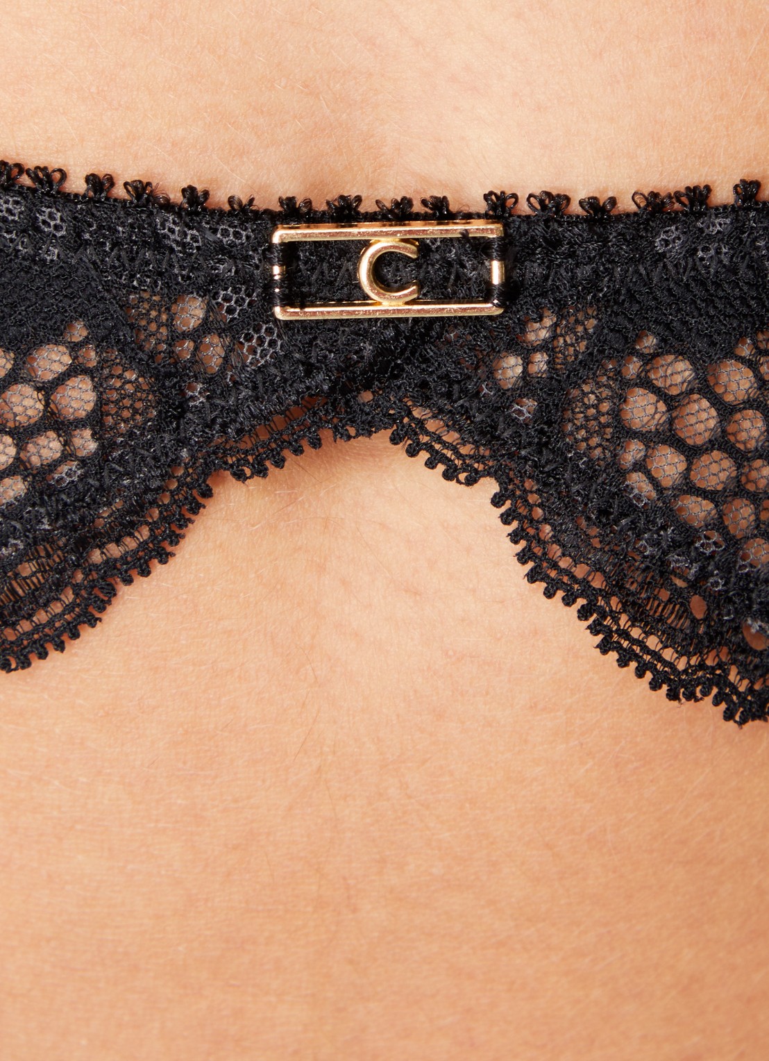 Chantelle Li jarretels van kant - detail 4 zwart