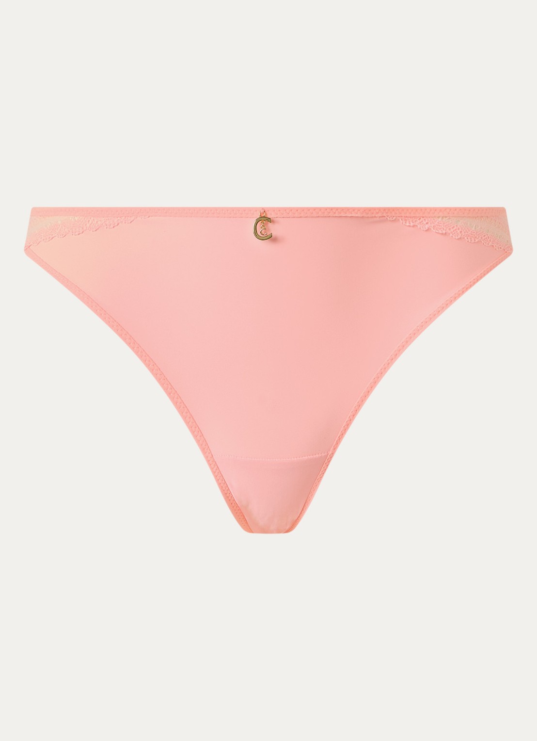 Chantelle Li tanga met kant - voorkant 2 zalmroze