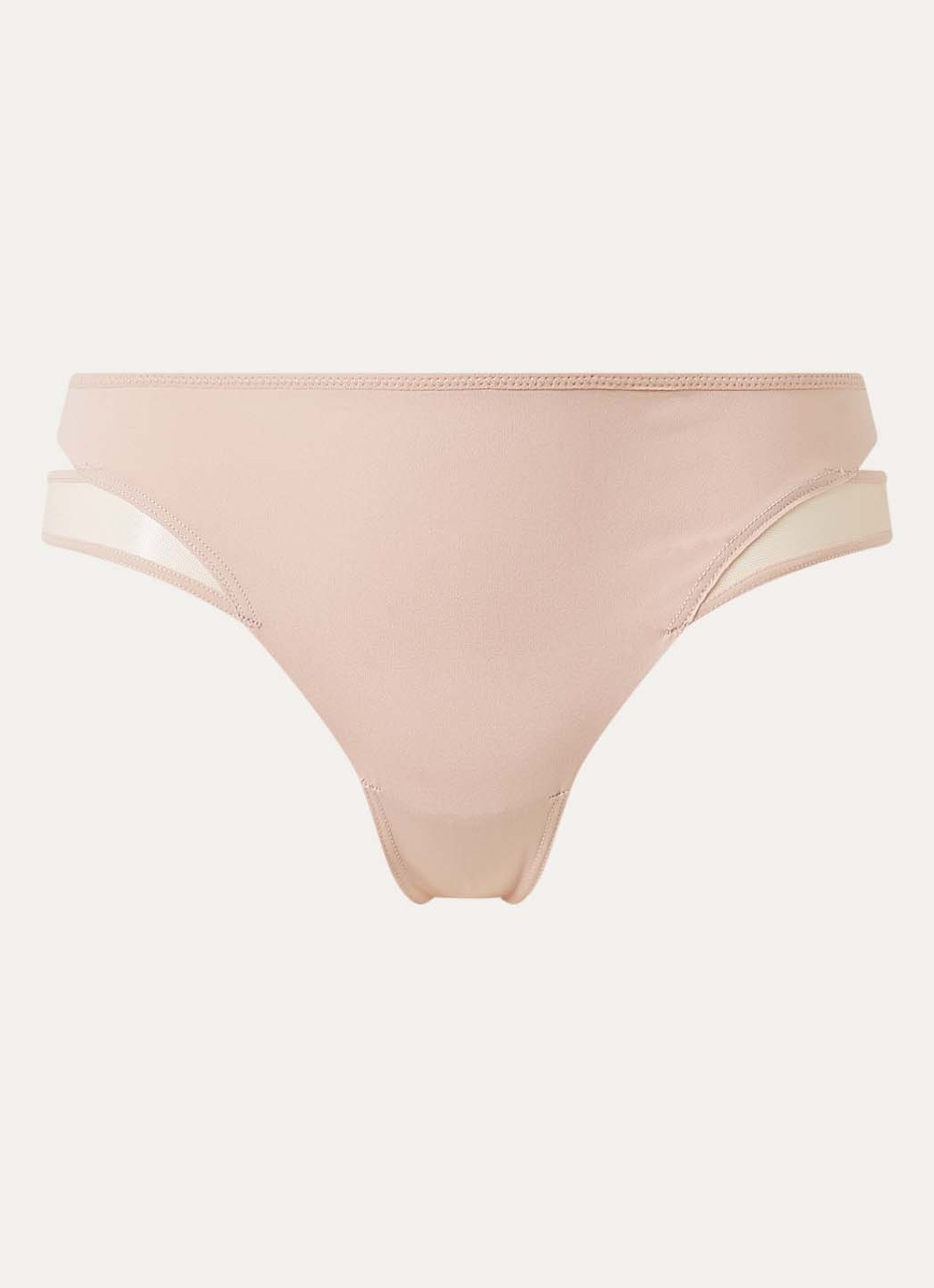 Chantelle Li tanga met mesh - voorkant 4 creme