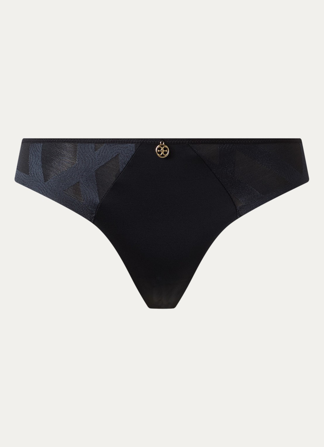 Chantelle Li tanga van mesh - voorkant zwart