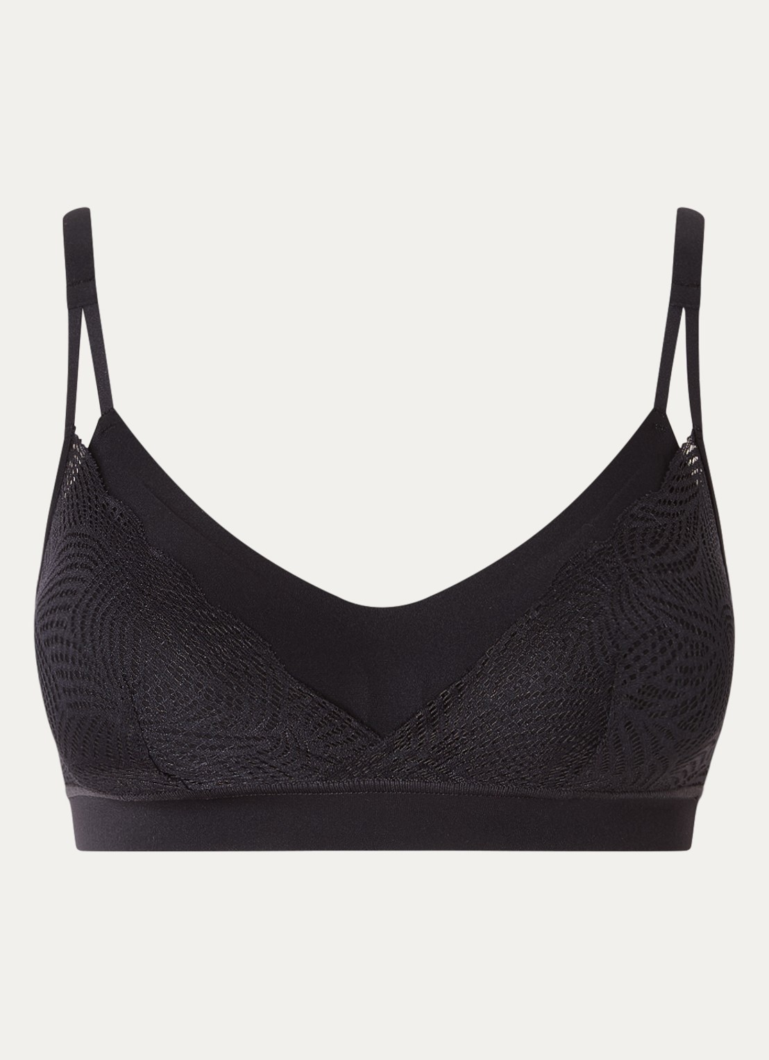 Chantelle Naadloze bralette met uitneembare vulling - voorkant zwart
