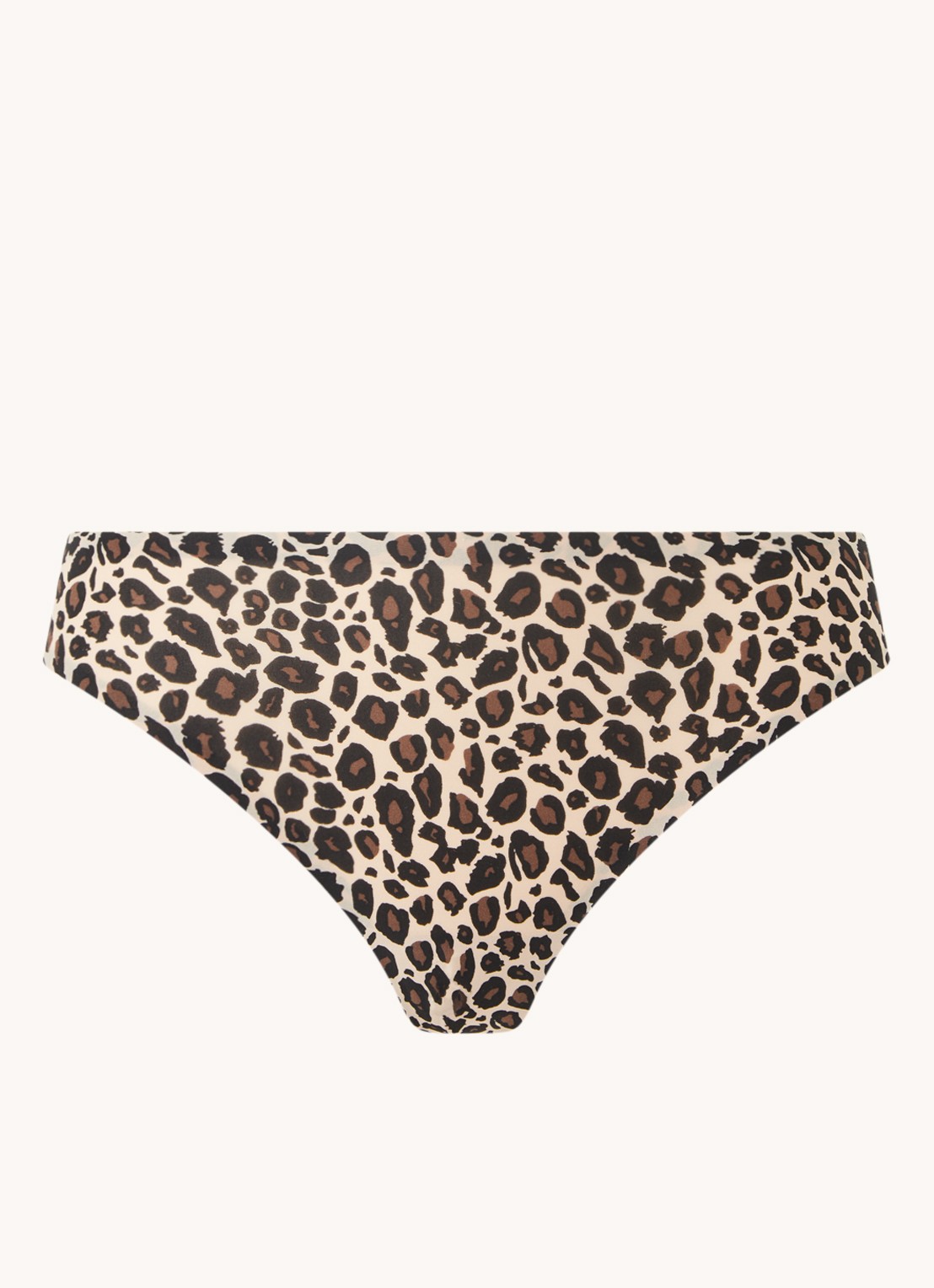 Chantelle Naadloze string met panterprint - voorkant bruin