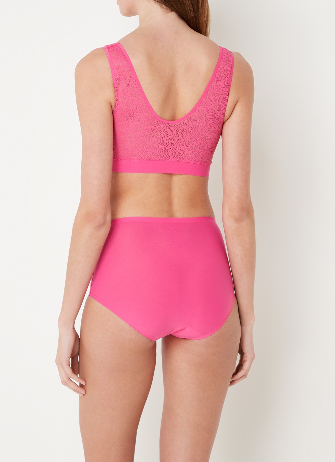 Chantelle One-size-fits-all high waisted naadloze slip - achterkant fuchsia