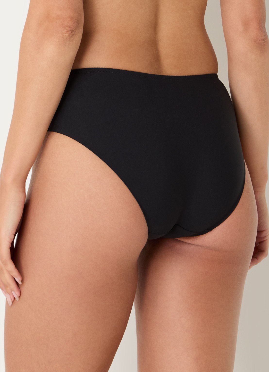 Chantelle Origins high waisted naadloze slip met kant - achterkant 3 zwart