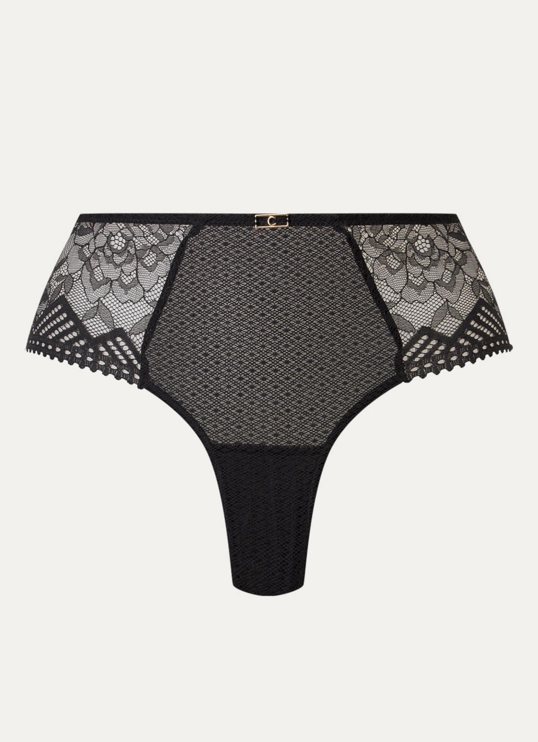 Chantelle Origins hipster van kant - voorkant 3 zwart