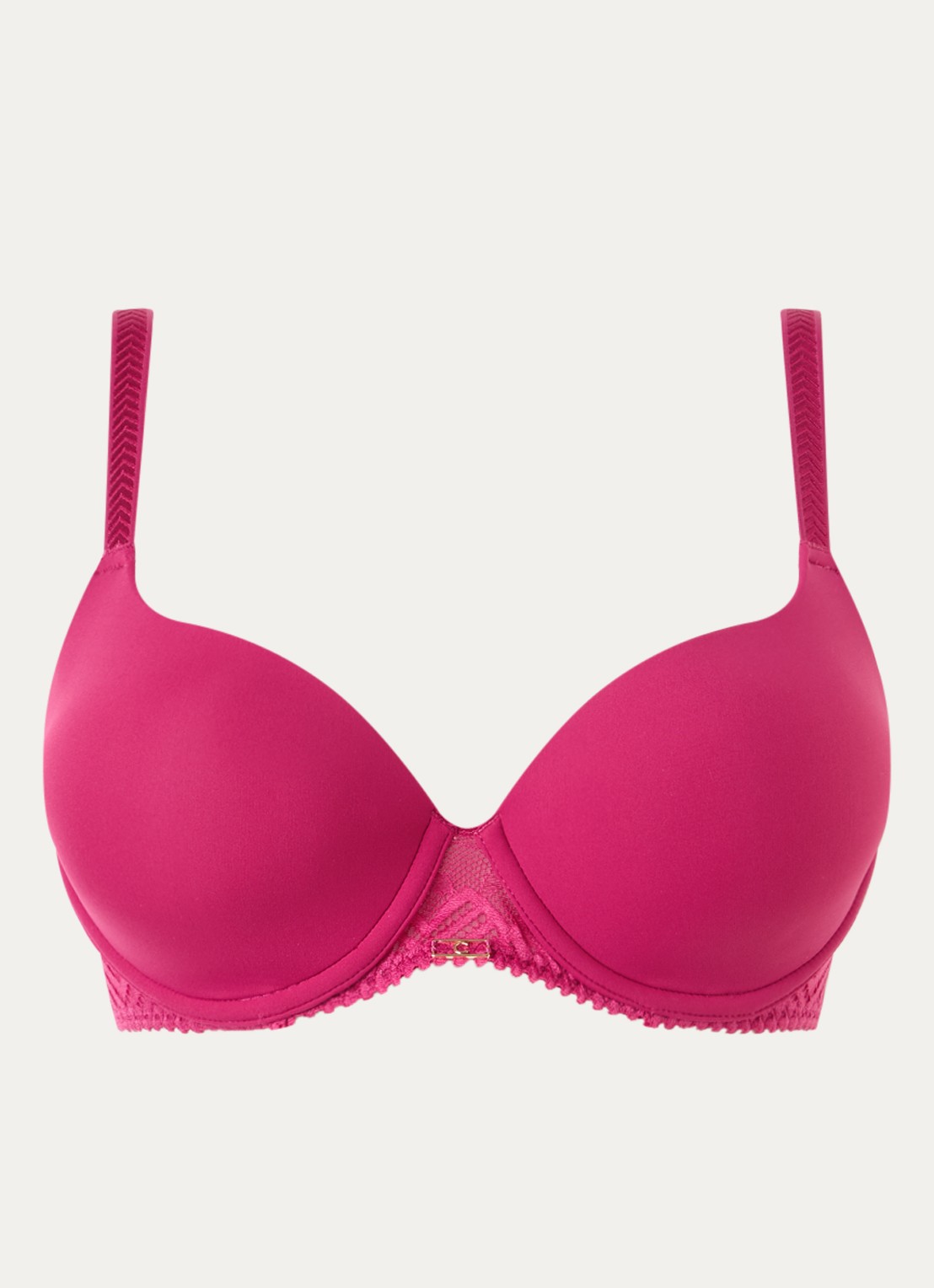 Chantelle Origins voorgevormde T-shirt bh met kant - voorkant fuchsia