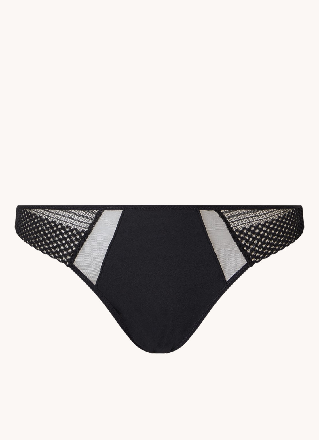 Chantelle Play tanga met kant - voorkant 4 zwart