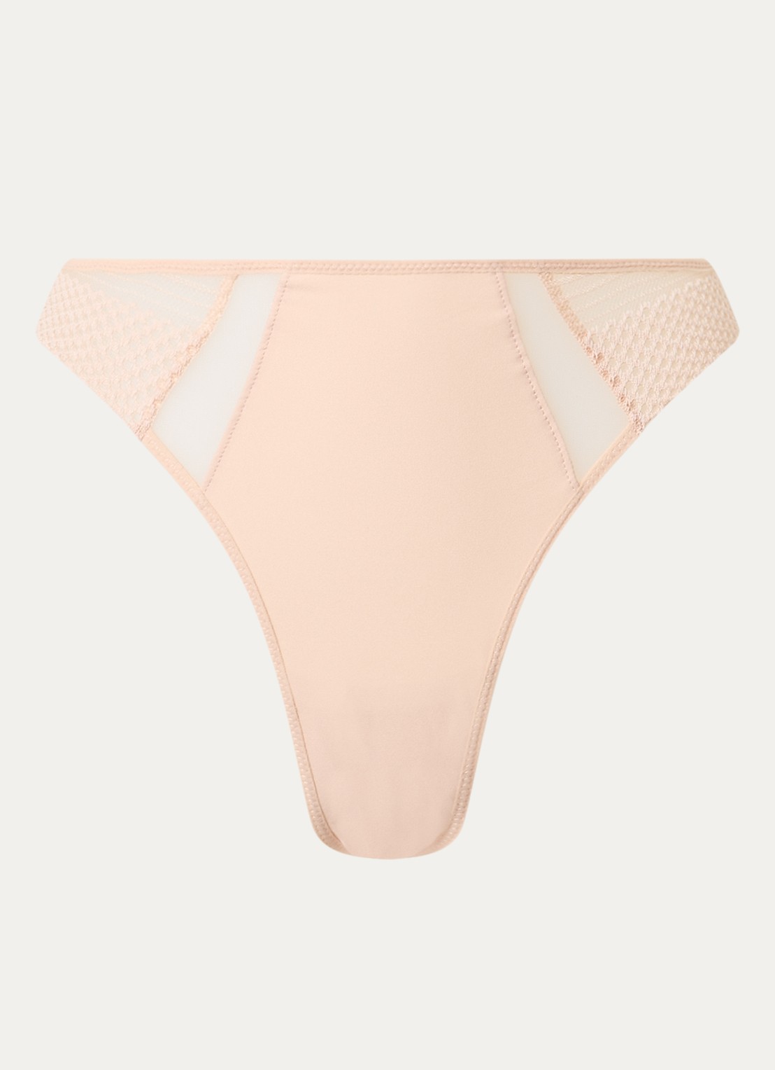 Chantelle Play tanga met kant - voorkant beige
