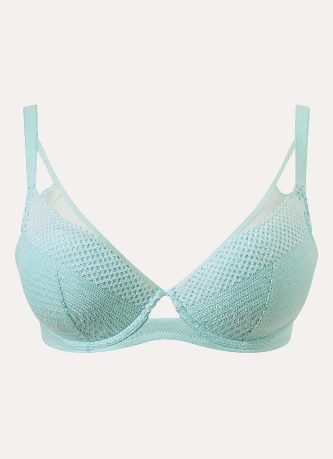 Chantelle Play voorgevormde plunge bh met overlay van kant - voorkant mint