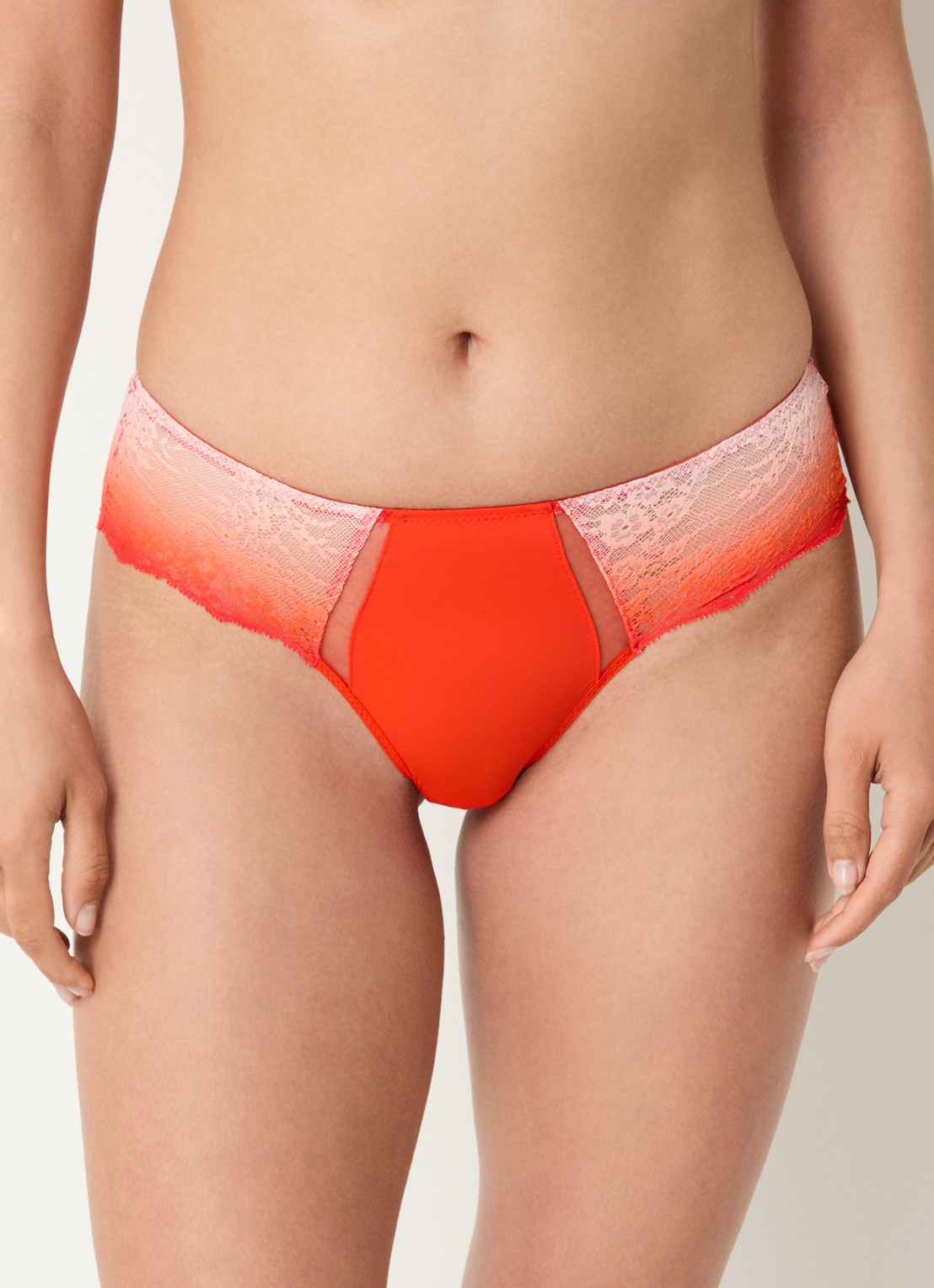 Chantelle Shorty met kant - detail orange
