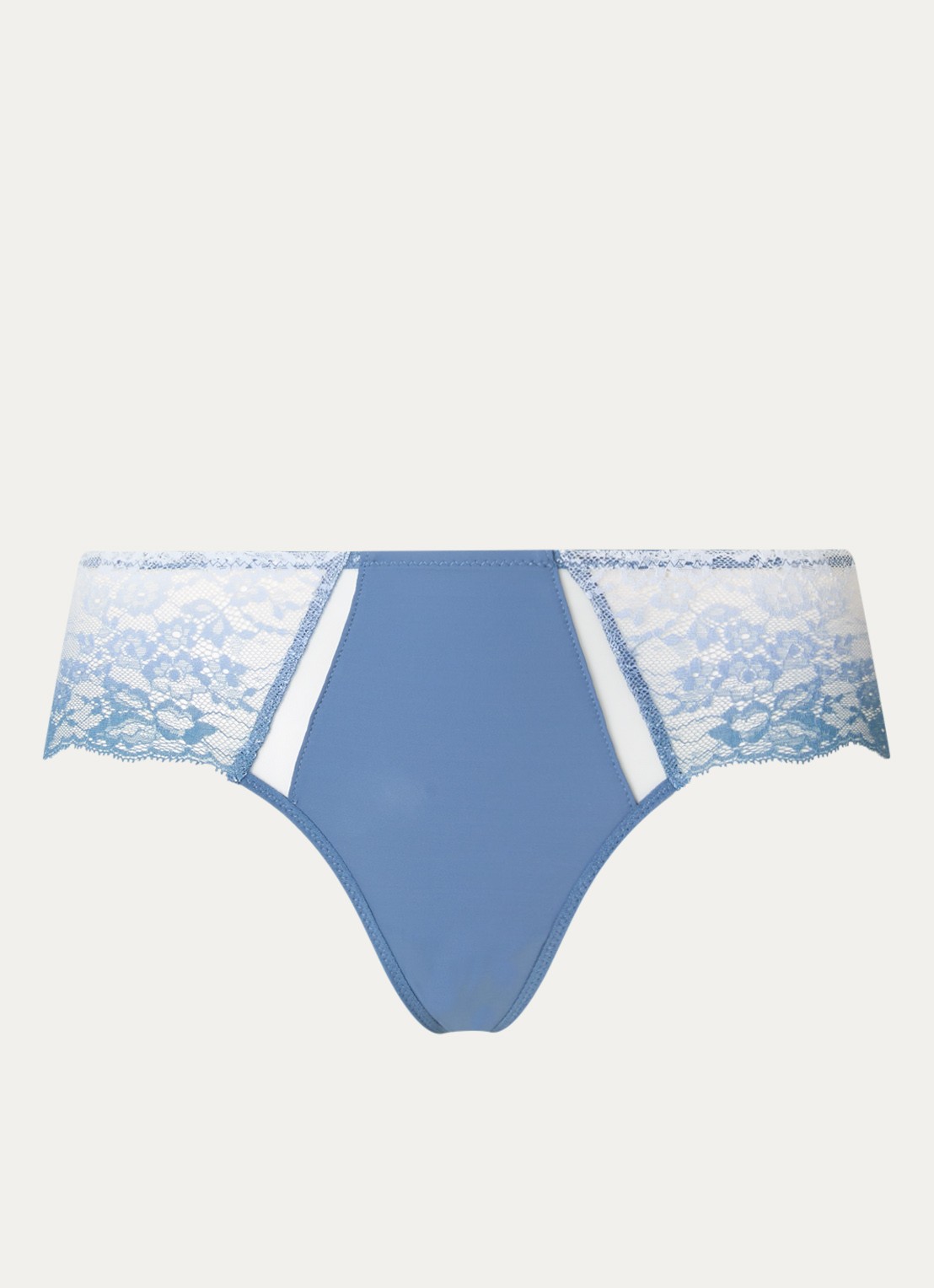 Chantelle Shorty met kant - voorkant blauwgrijs