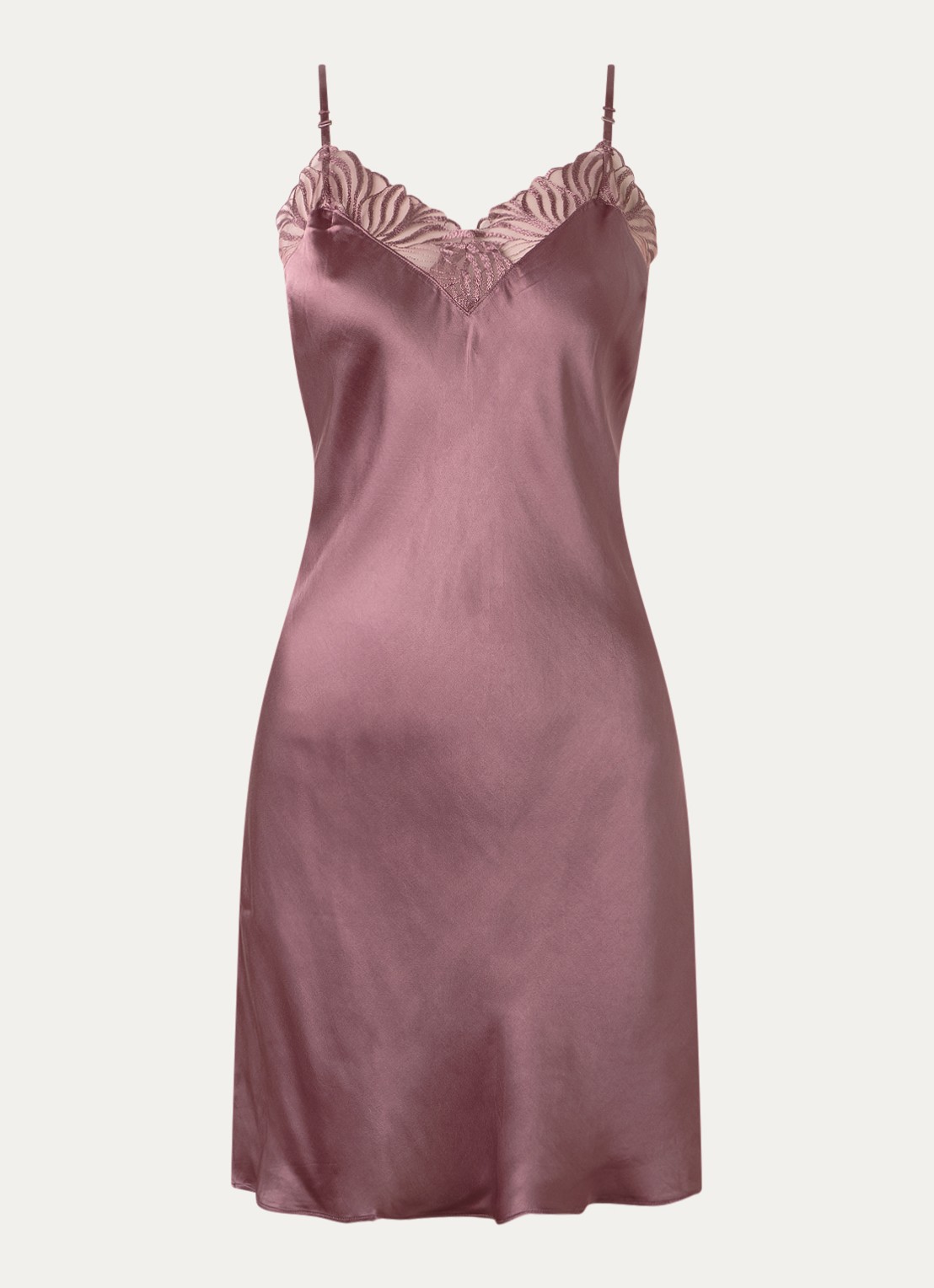 Chantelle Slipdress met kant - voorkant 2 roze