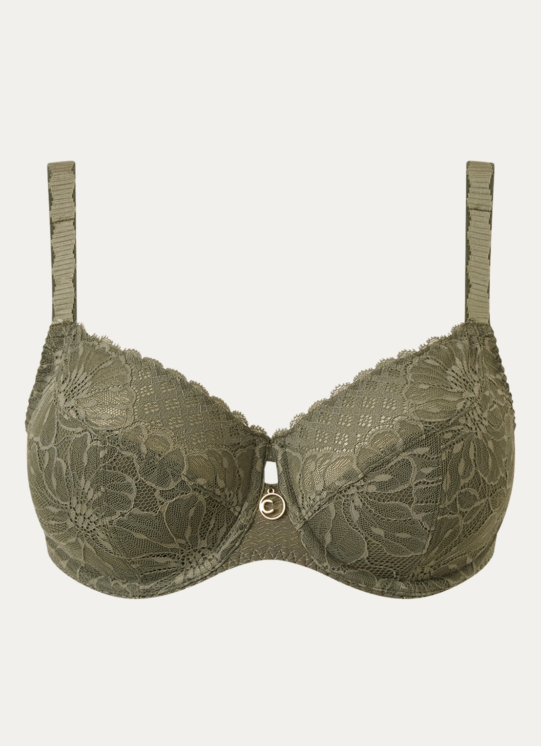 Chantelle Sublime beugel bh van kant - voorkant bronsgroen