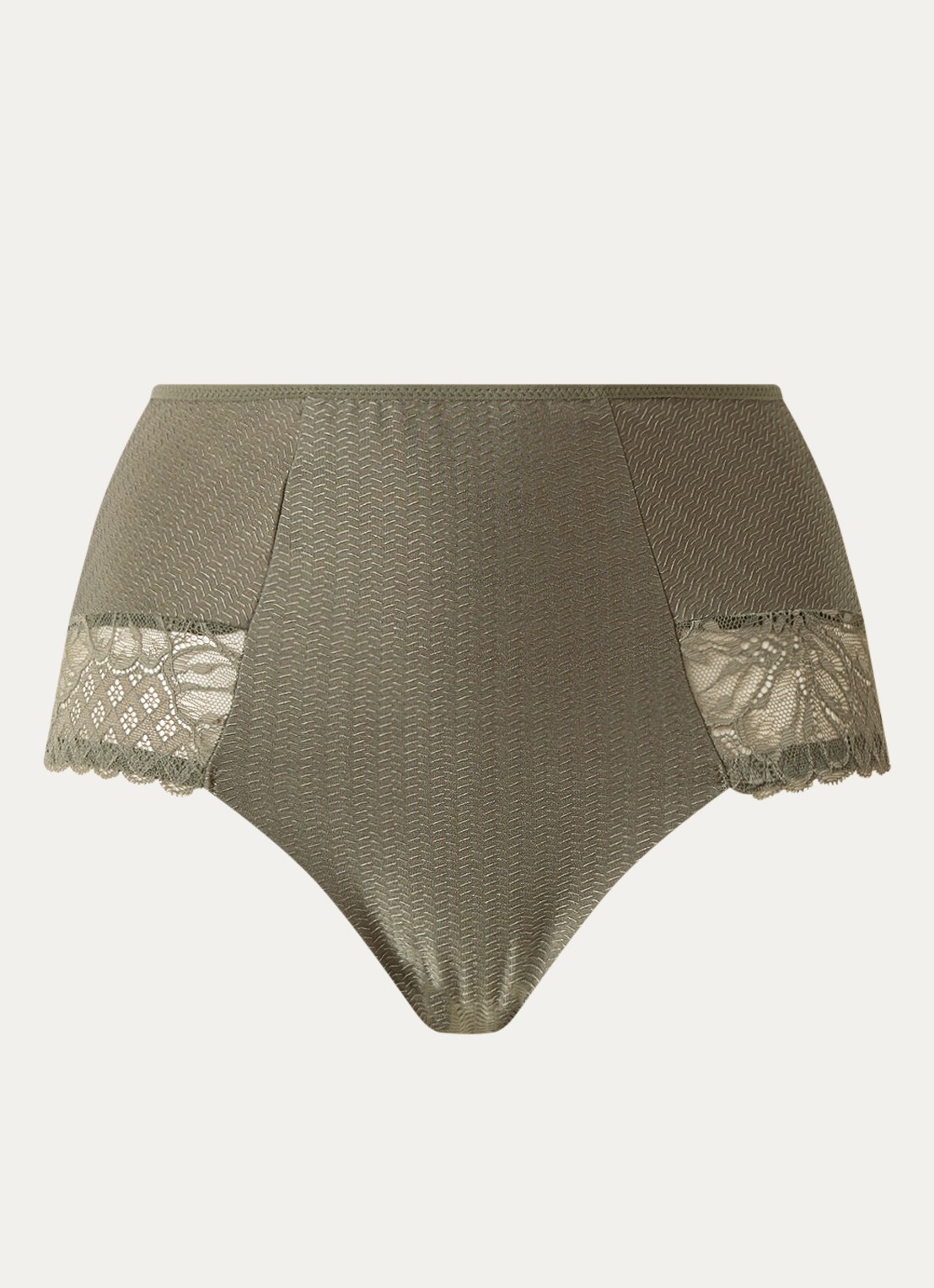 Chantelle Sublime high waisted slip met kant - voorkant mosgroen