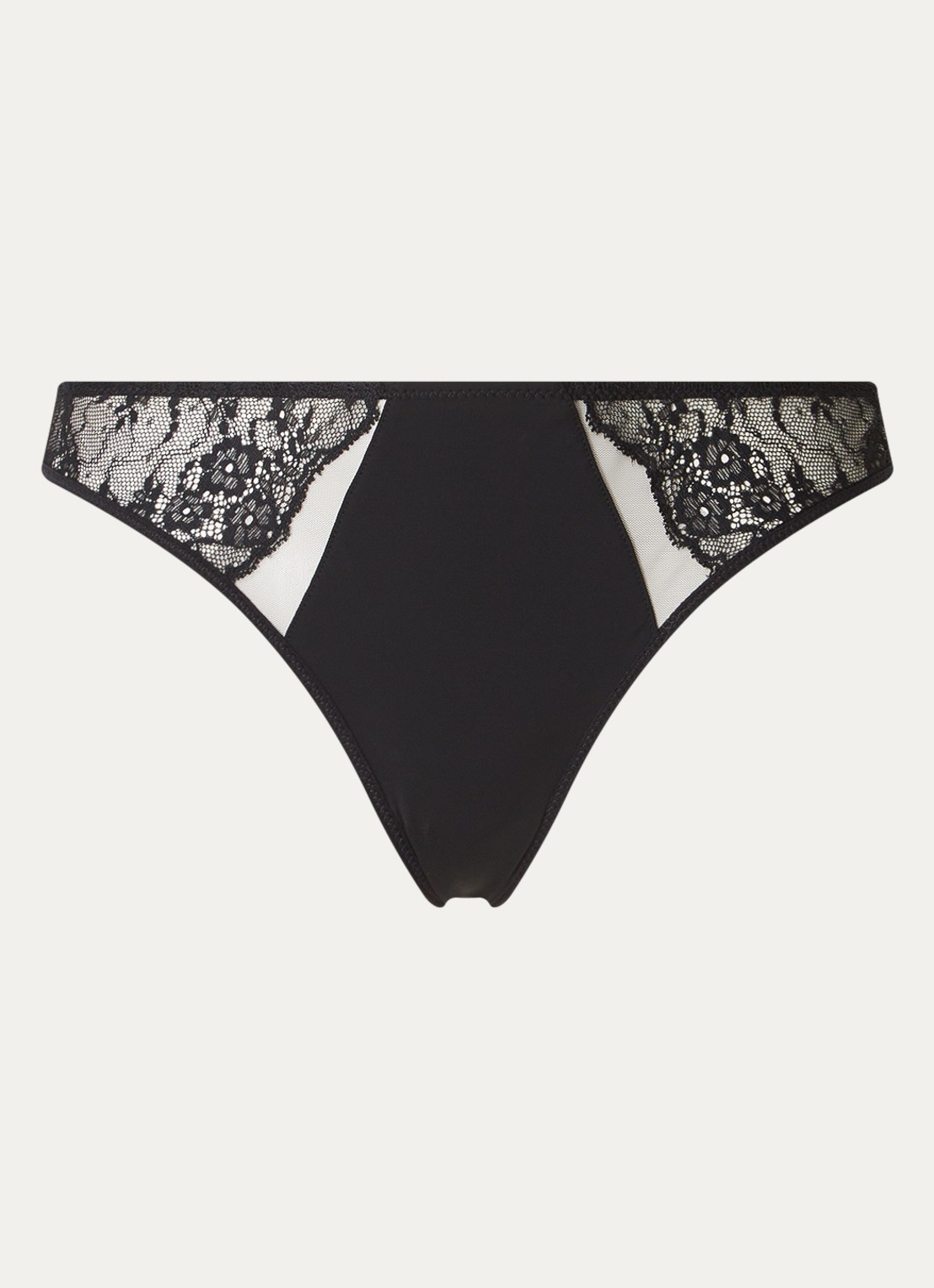 Chantelle Tanga met kant - voorkant 4 zwart
