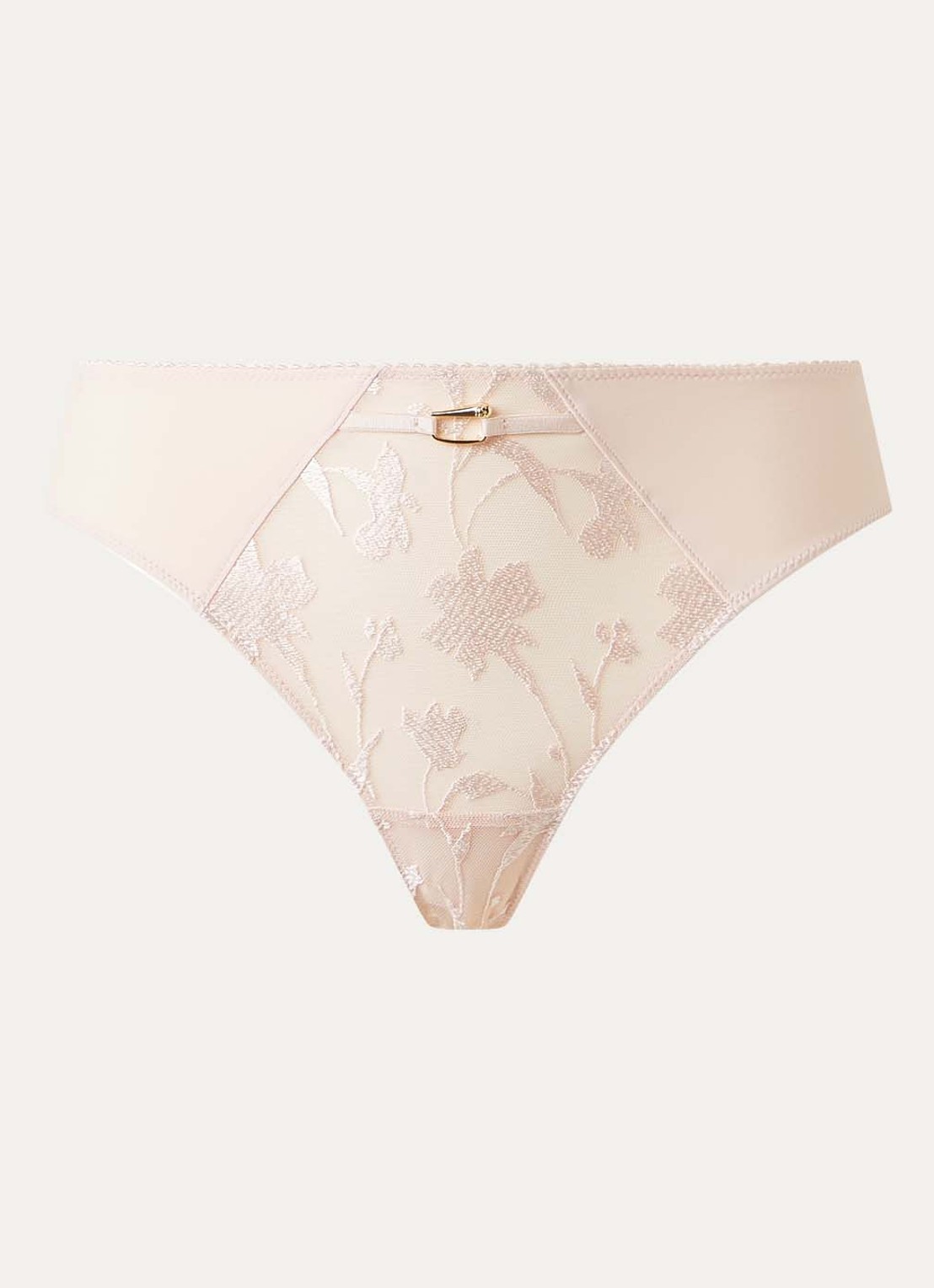 Chantelle Tanga met kant - voorkant lichtroze