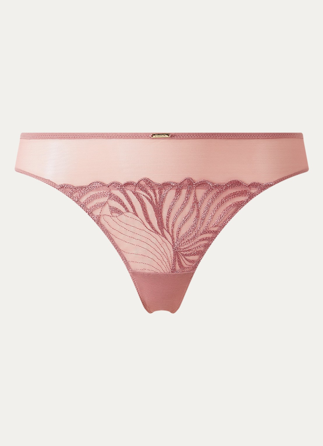 Chantelle Tanga van mesh - voorkant oudroze