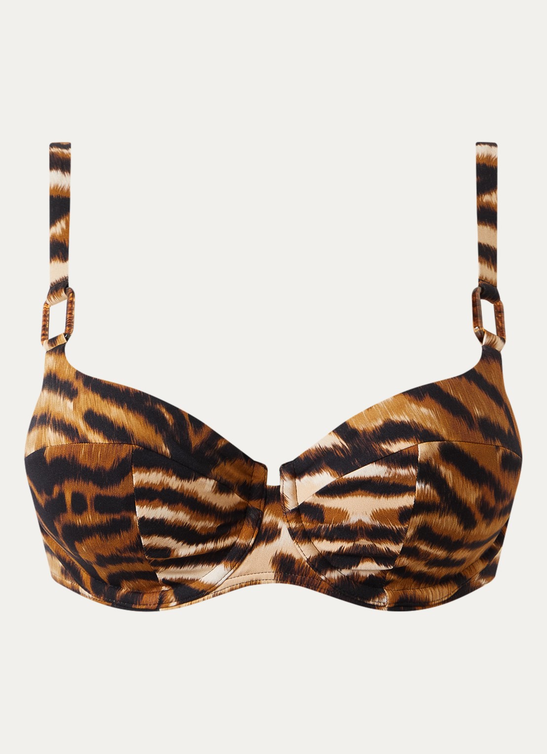 Chantelle Vita  bikinitop met tijgerprint - voorkant 2 bruin