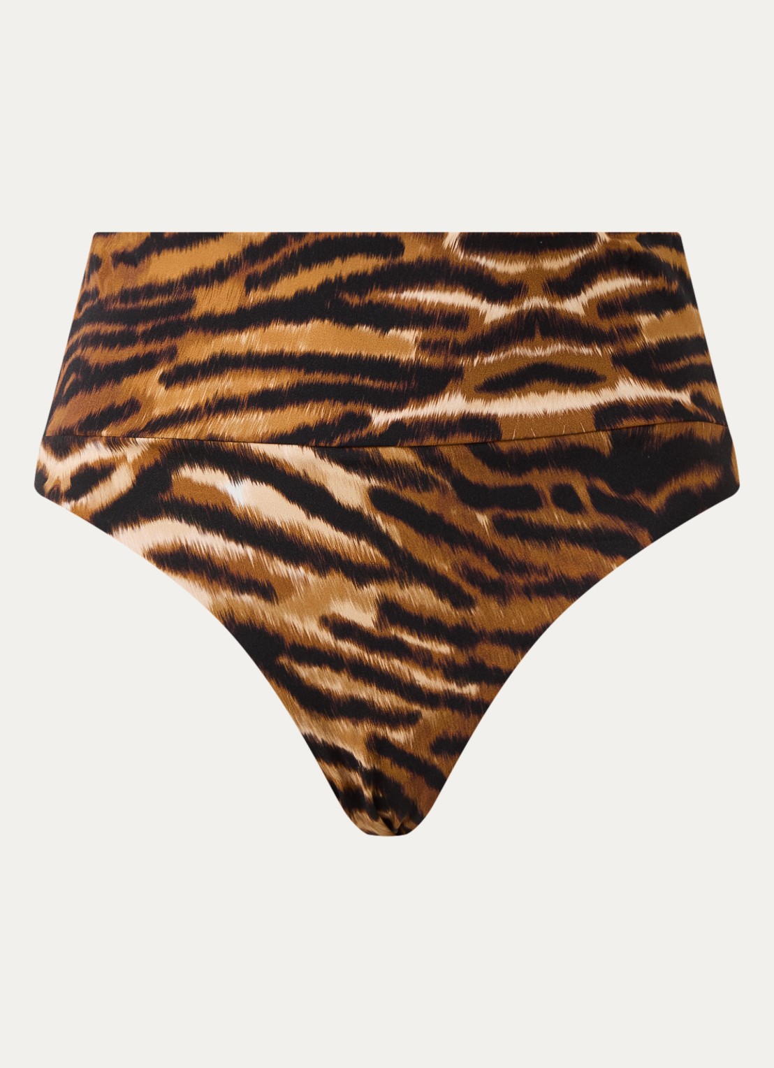 Chantelle Vita high waisted bikinislip met tijgerprint - voorkant 4 camel