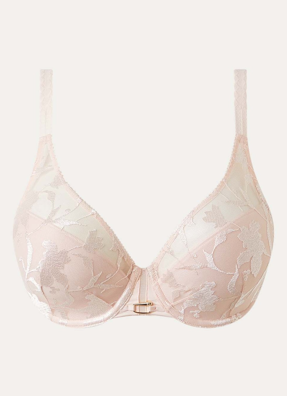 Chantelle Voorgevormde beugel bh met overlay van kant - voorkant 3 creme