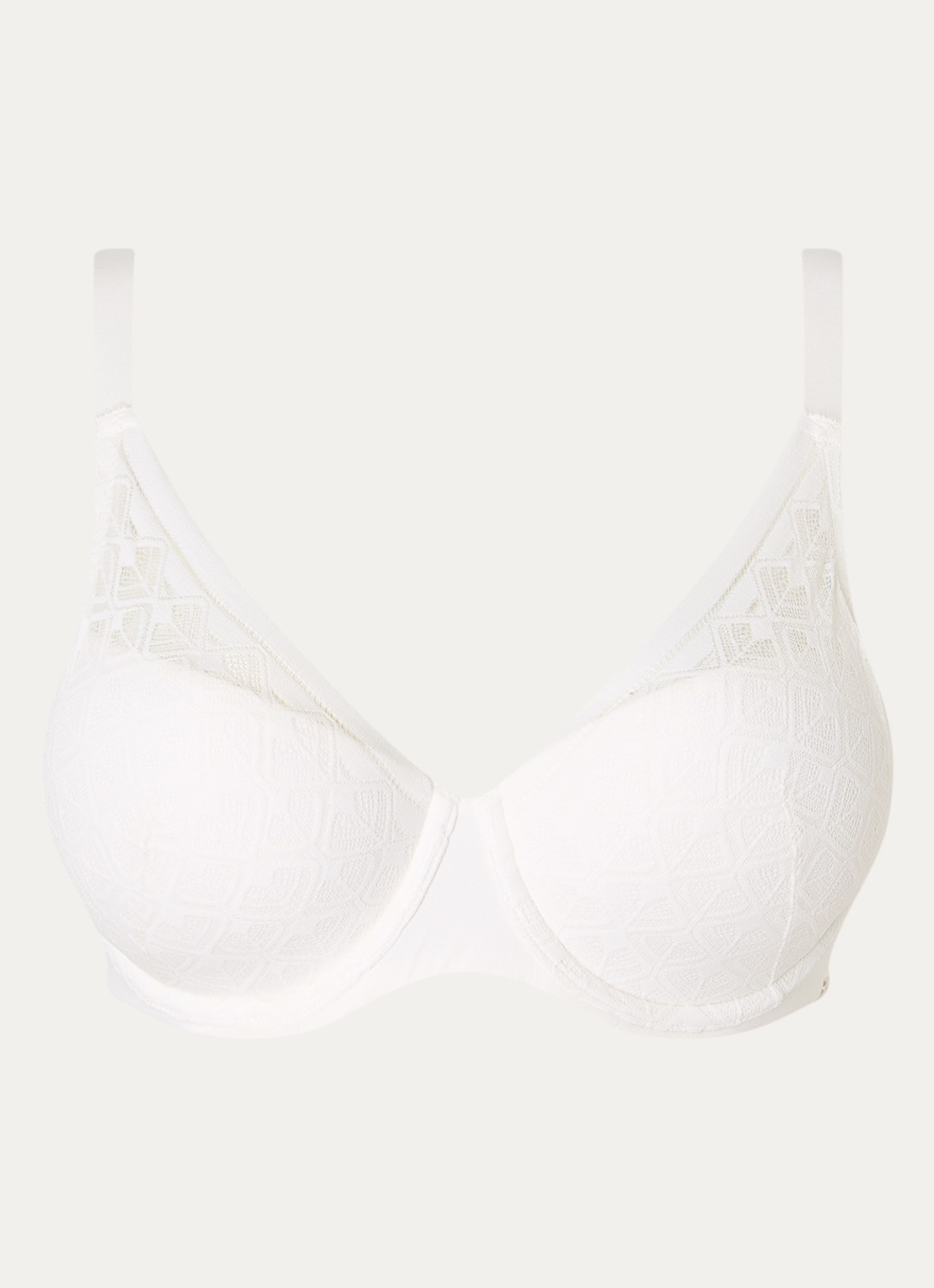 Chantelle Voorgevormde bh met overlay van kant - voorkant 3 gebroken wit