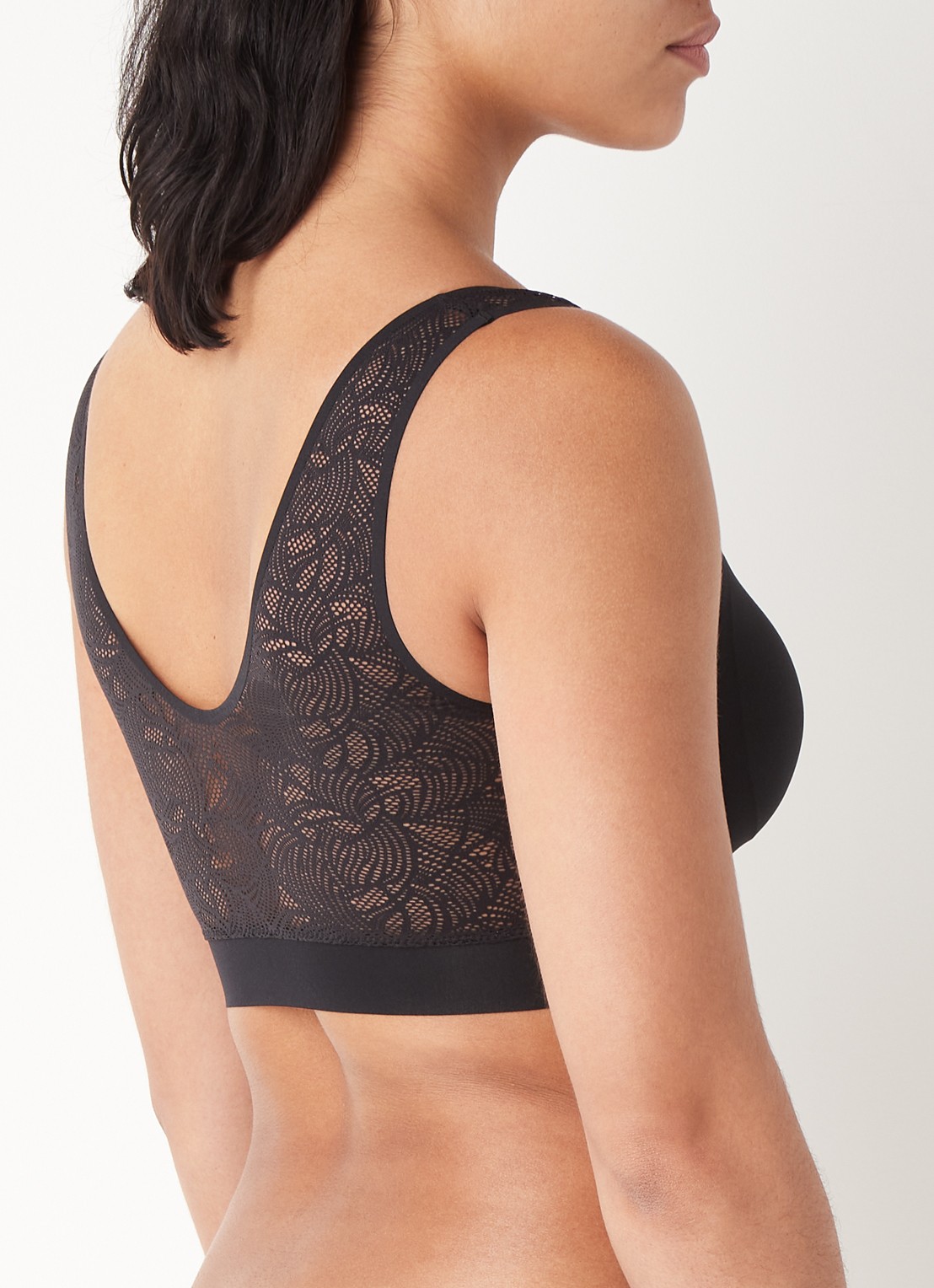 Chantelle Voorgevormde bralette met kant - achterkant 7 zwart