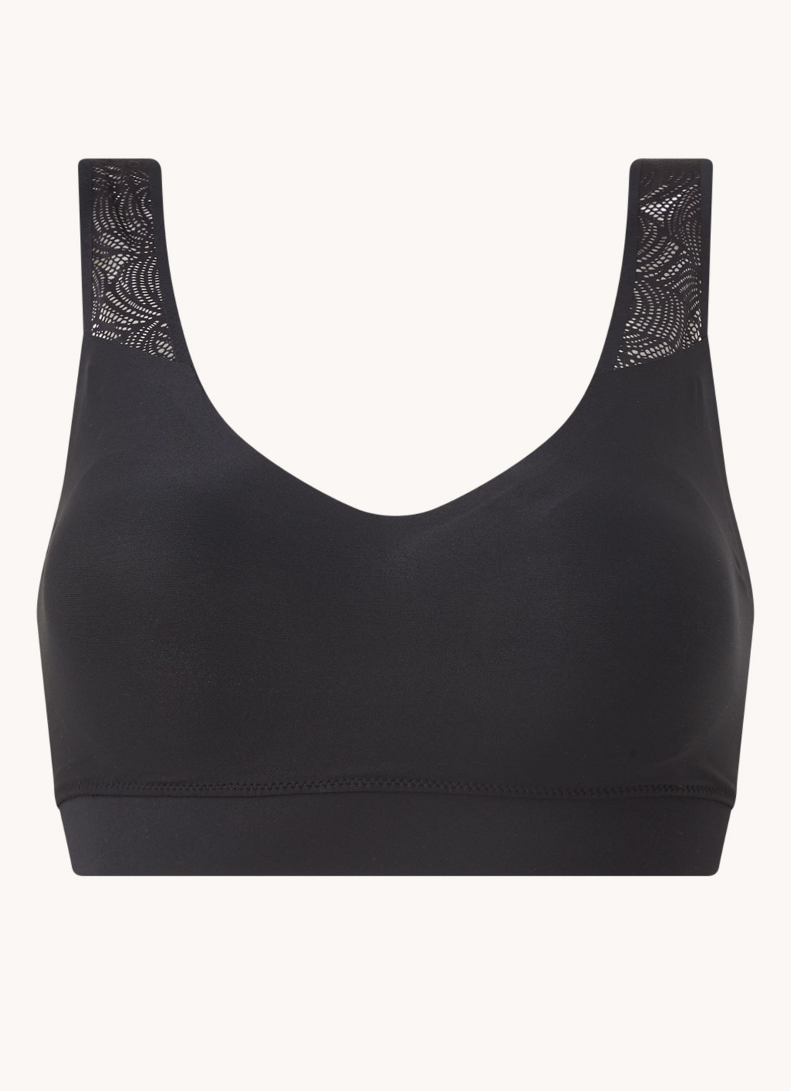 Chantelle Voorgevormde bralette met kant - voorkant 2 zwart