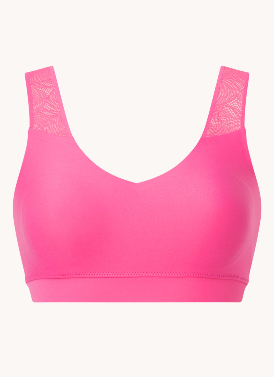 Chantelle Voorgevormde bralette met kant - voorkant fuchsia