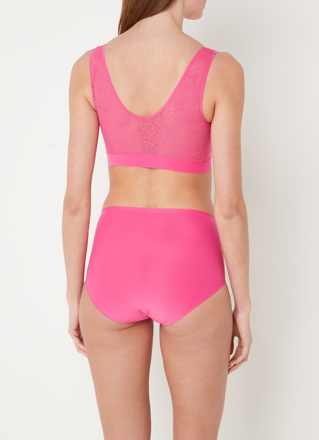 Chantelle Voorgevormde bralette met kant - achterkant 5 fuchsia