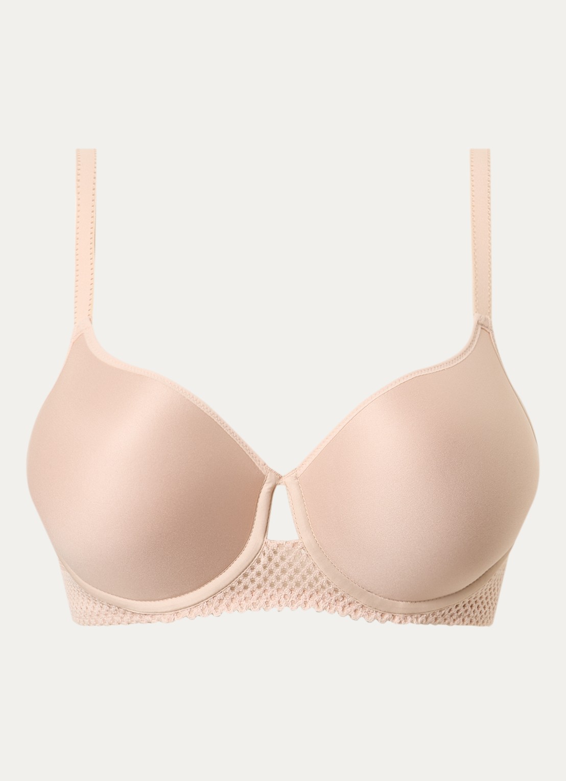 Chantelle Voorgevormde T-shirt bh met kant - voorkant 3 beige