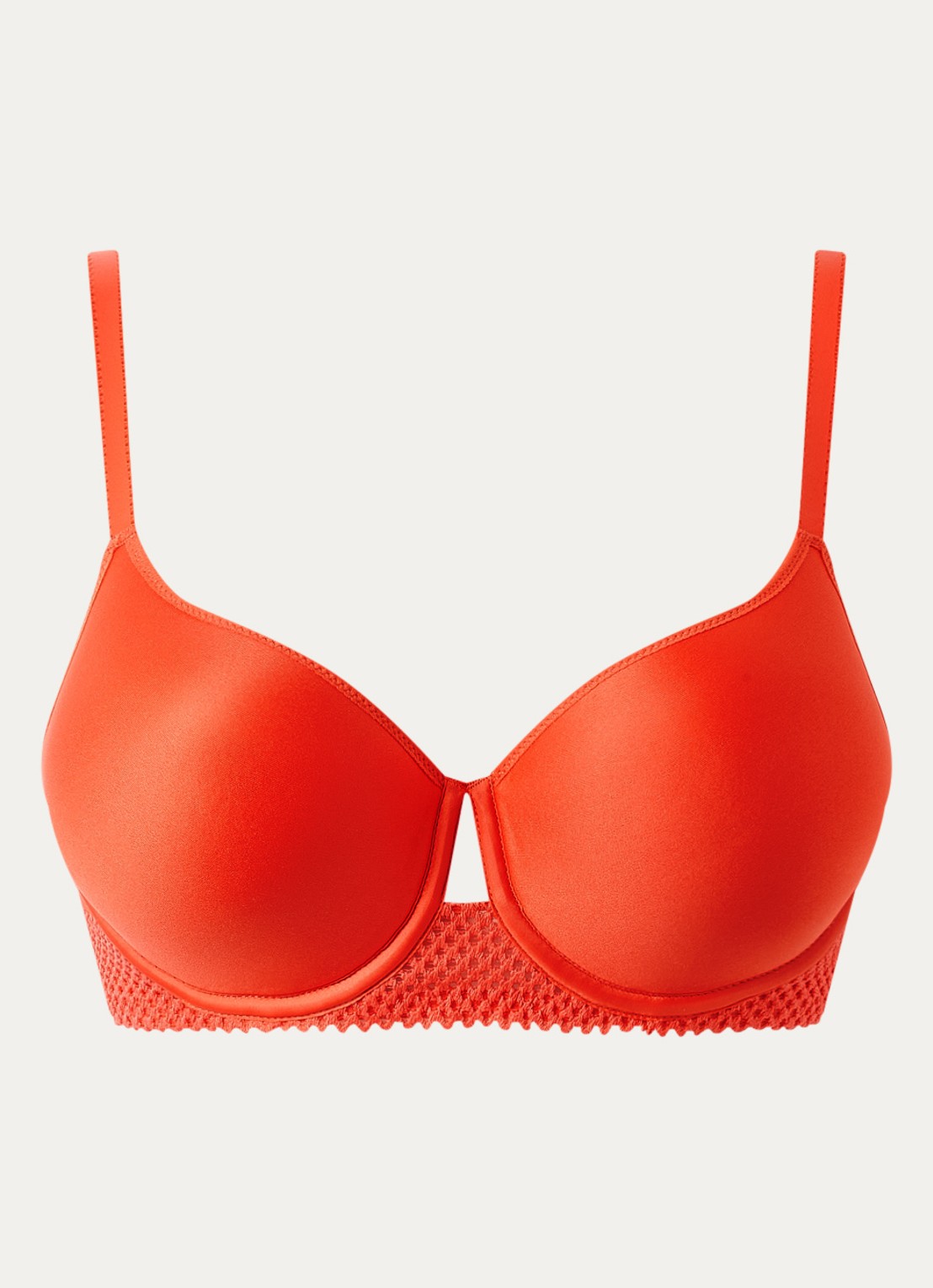 Chantelle Voorgevormde T-shirt bh met kant - voorkant 2 rood