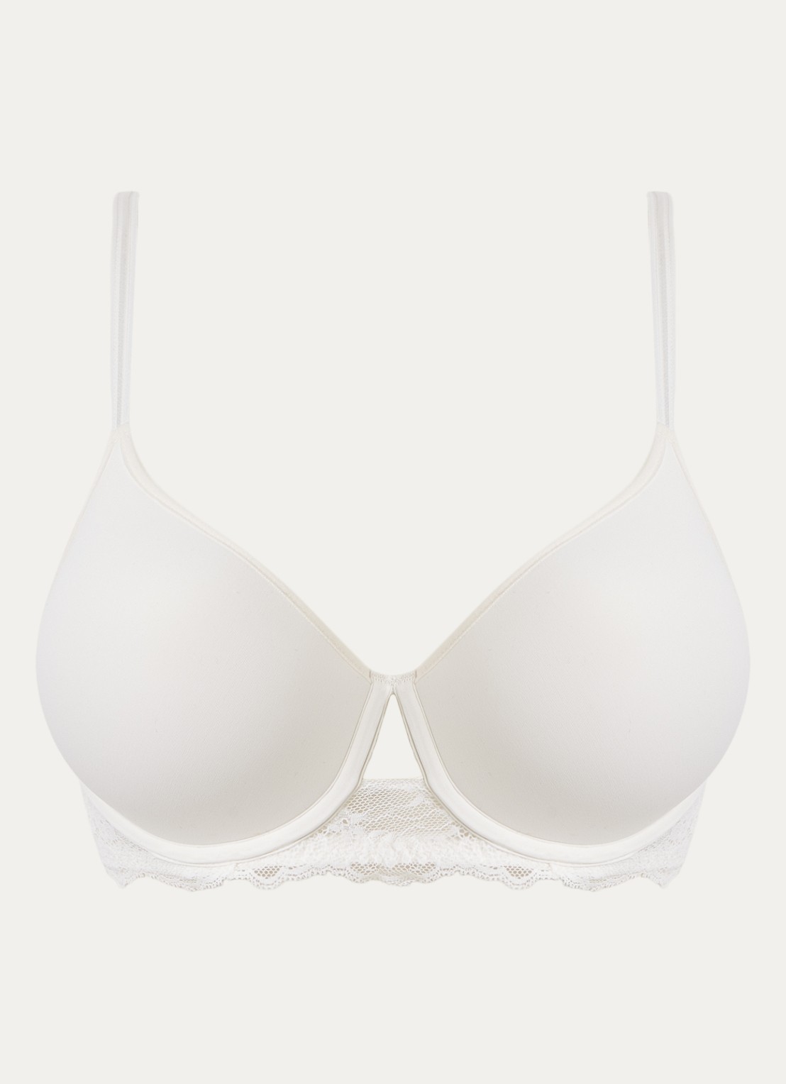 Chantelle Voorgevormde T-shirt bh met kant - voorkant 2 gebroken wit