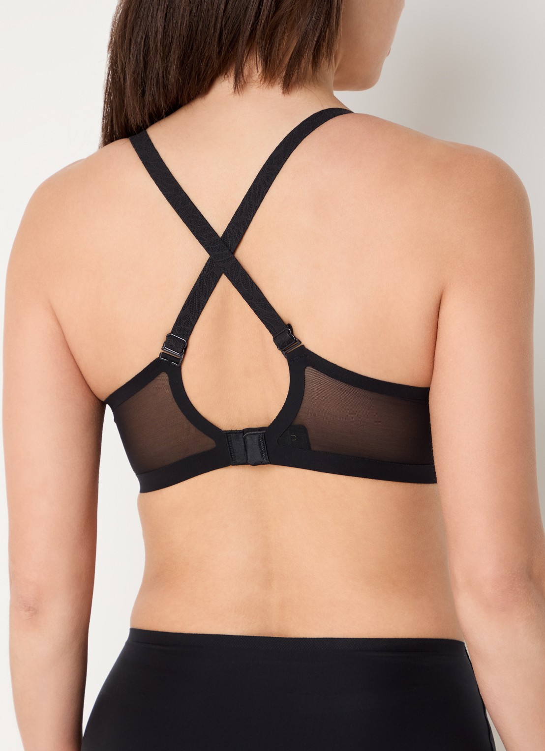 Chantelle Voorgevormde T-shirt bh met mesh - achterkant 6 zwart