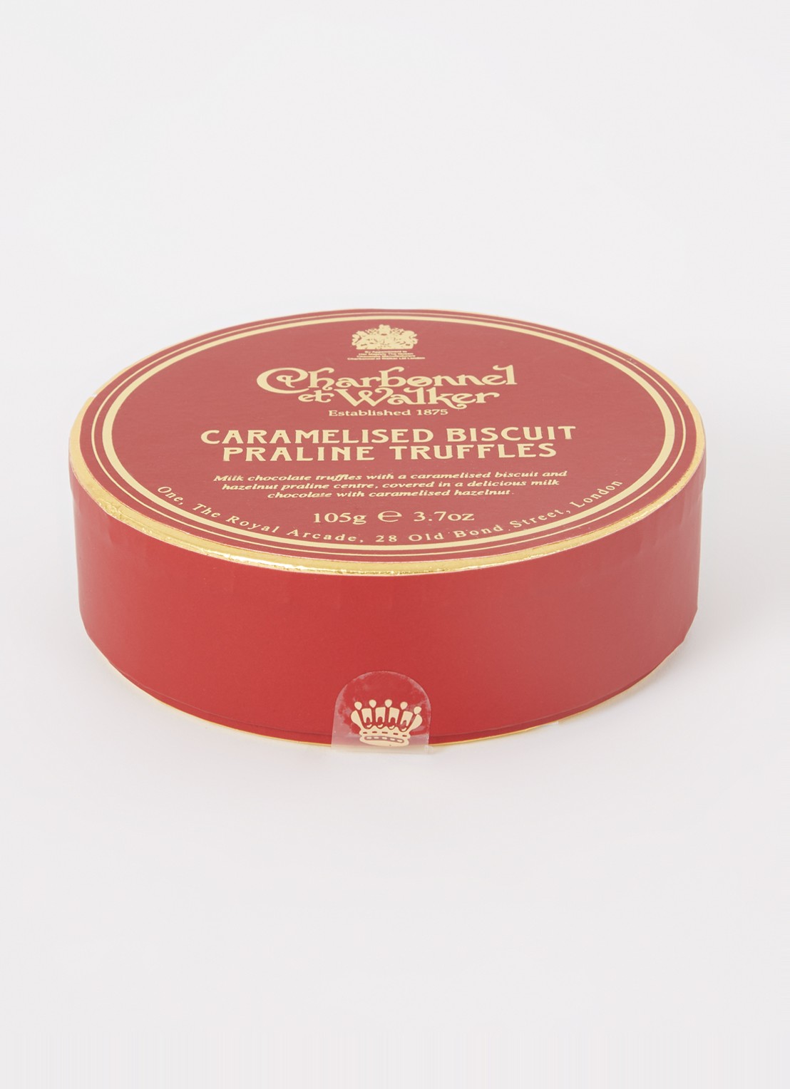 Charbonnel et Walker Caramelised Biscuit Praline truffels 105 gram - voorkant 2 rood