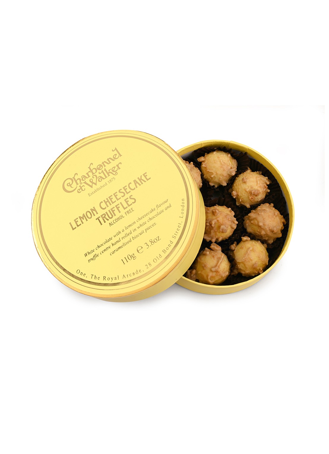 Charbonnel et Walker Lemon Cheesecake chocolade truffels 9 stuks - voorkant undefined