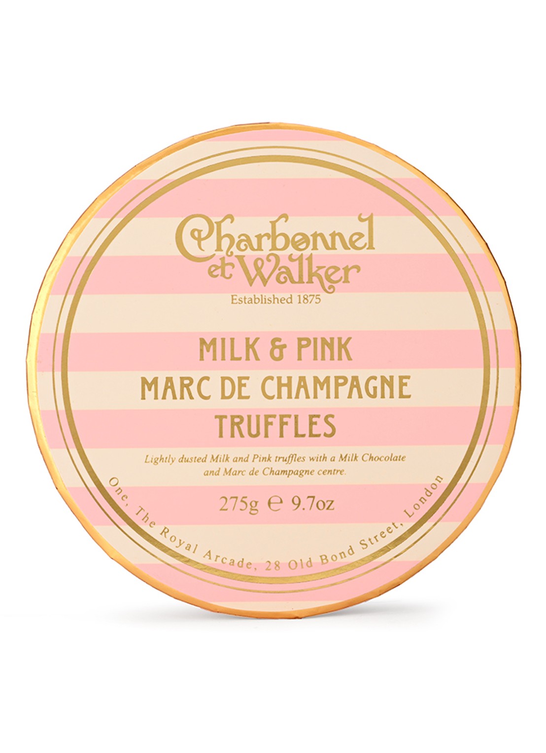 Charbonnel et Walker Milk & Pink Marc de Champagne chocolade truffels 20 stuks - voorkant undefined