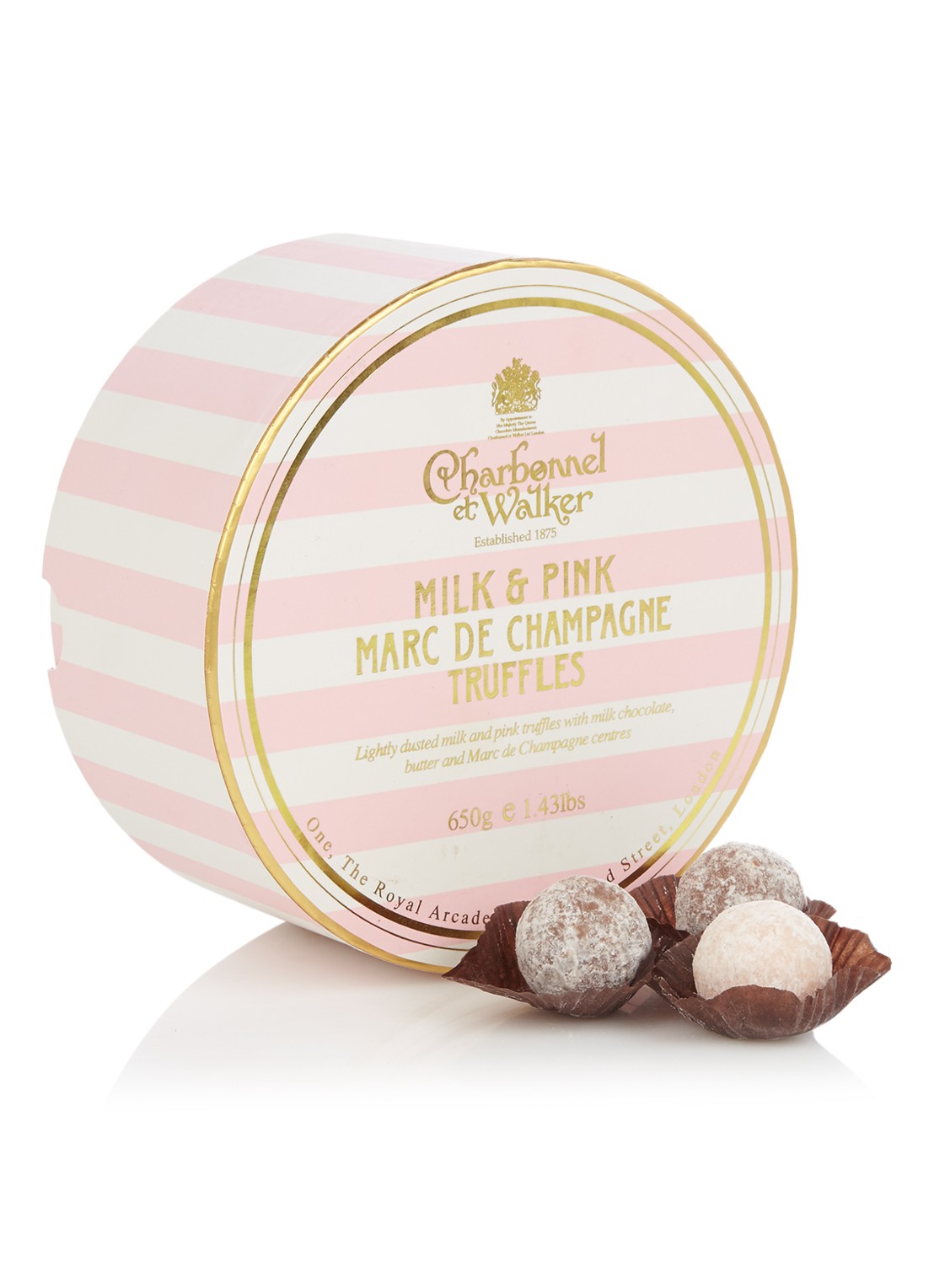 Charbonnel et Walker Milk & Pink Marc de Champagne truffels 38 stuks - voorkant undefined