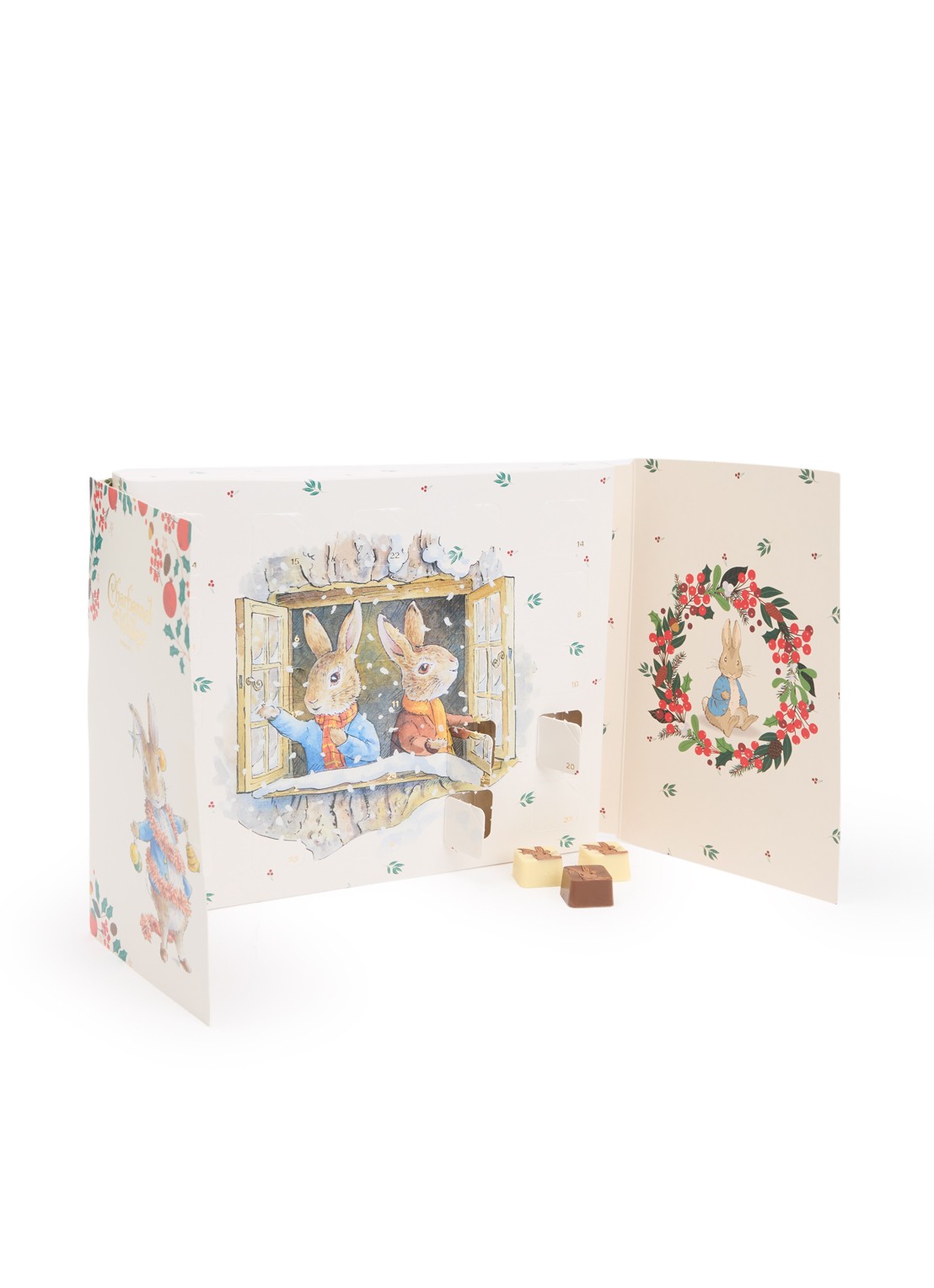 Charbonnel et Walker Peter Rabbit adventskalender met chocolade bonbons 210 gram - voorkant 2 undefined