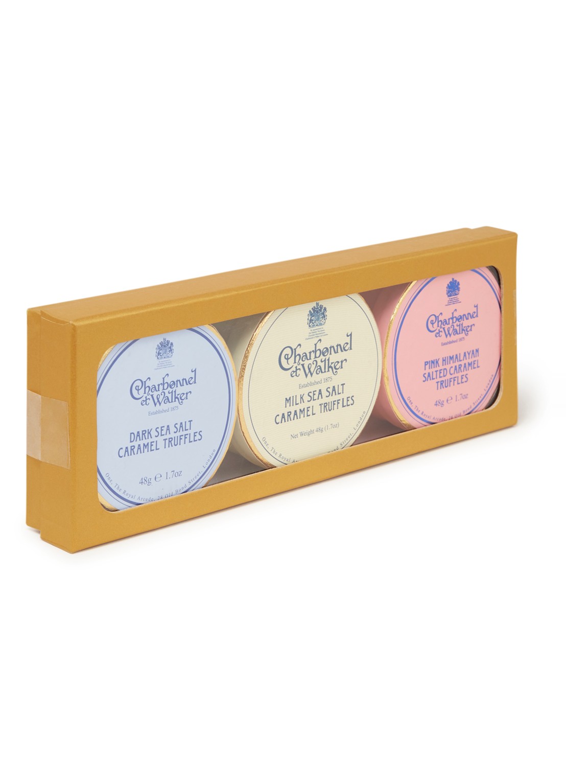 Charbonnel et Walker Salted Caramel Truffles chocoladetruffels trio  - voorkant 2 undefined