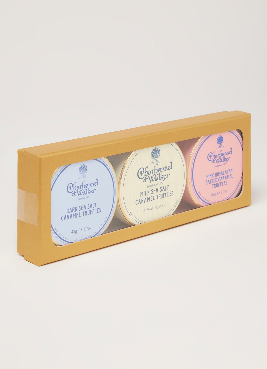 Charbonnel et Walker Salted Caramel Truffles chocoladetruffels trio  - voorkant 3 undefined