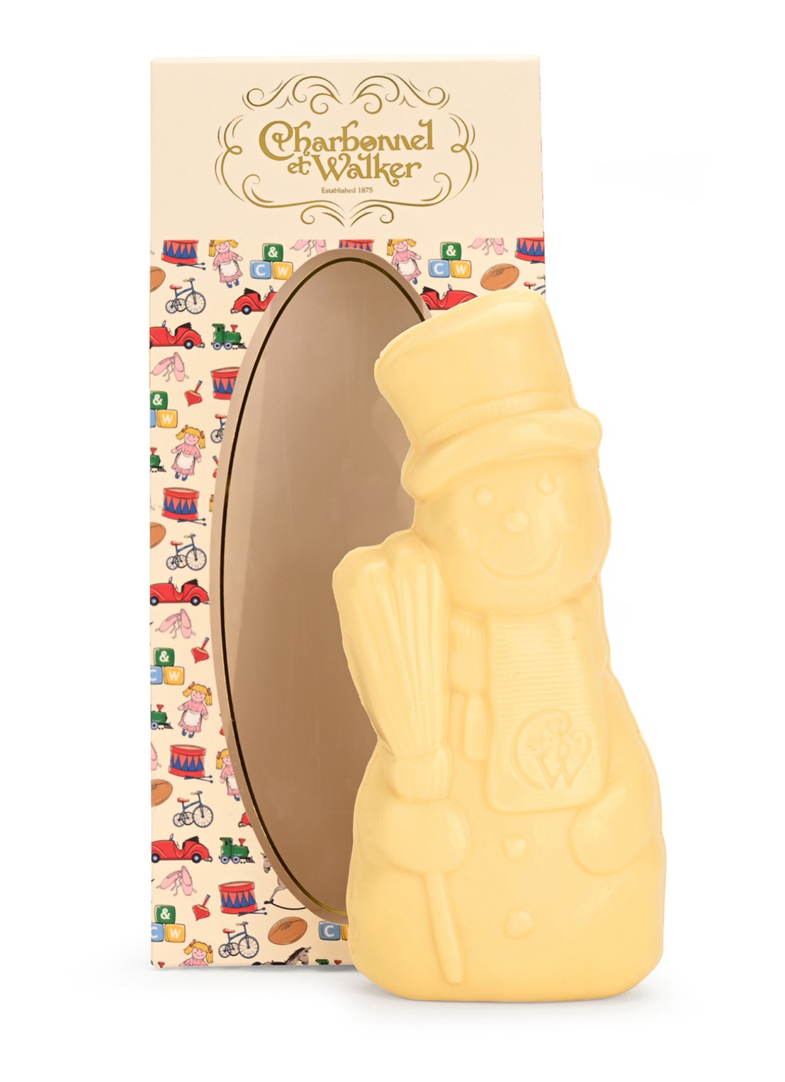 Charbonnel et Walker Snowman chocolade 110 gram - voorkant beige