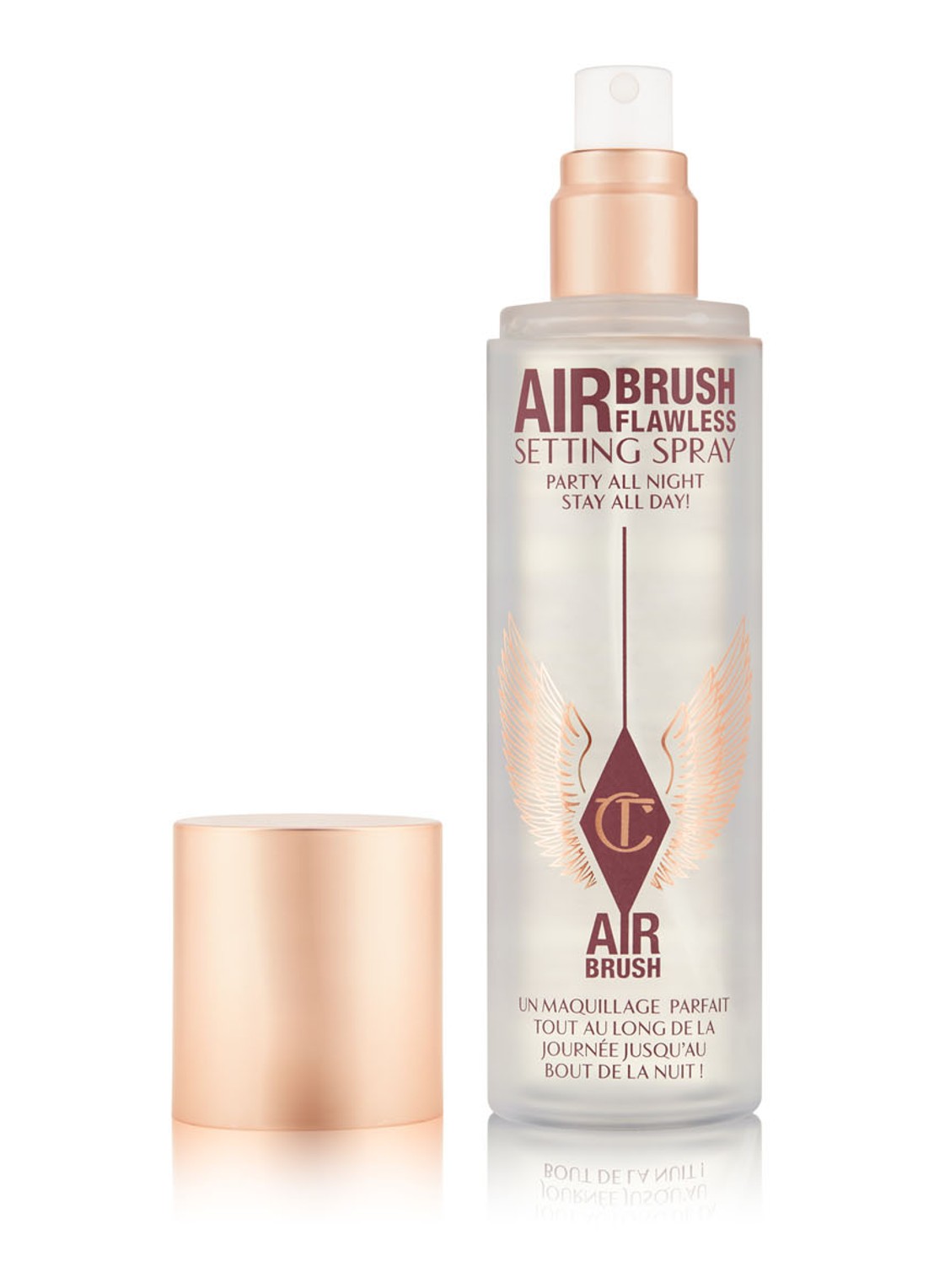 Charlotte Tilbury Airbrush Flawless Setting Spray - make-up setting- & fixing spray - voorkant 2 transparant