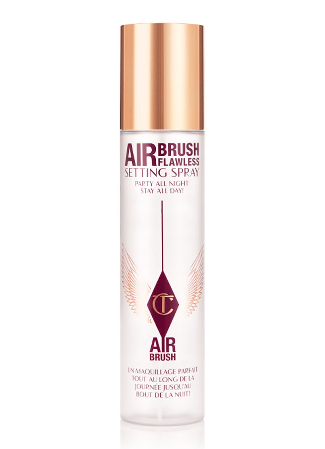 Charlotte Tilbury Airbrush Flawless Setting Spray XL - make-up setting- & fixing spray t.w.v. €70,- - voorkant 4 transparant