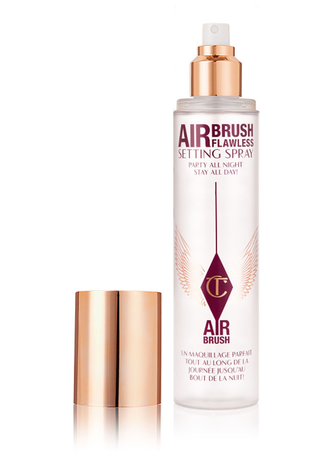 Charlotte Tilbury Airbrush Flawless Setting Spray XL - make-up setting- & fixing spray t.w.v. €70,- - voorkant 5 transparant